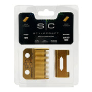 StyleCraft Gold Fixed Faper Blade with Slim Deep Tooth Cutter