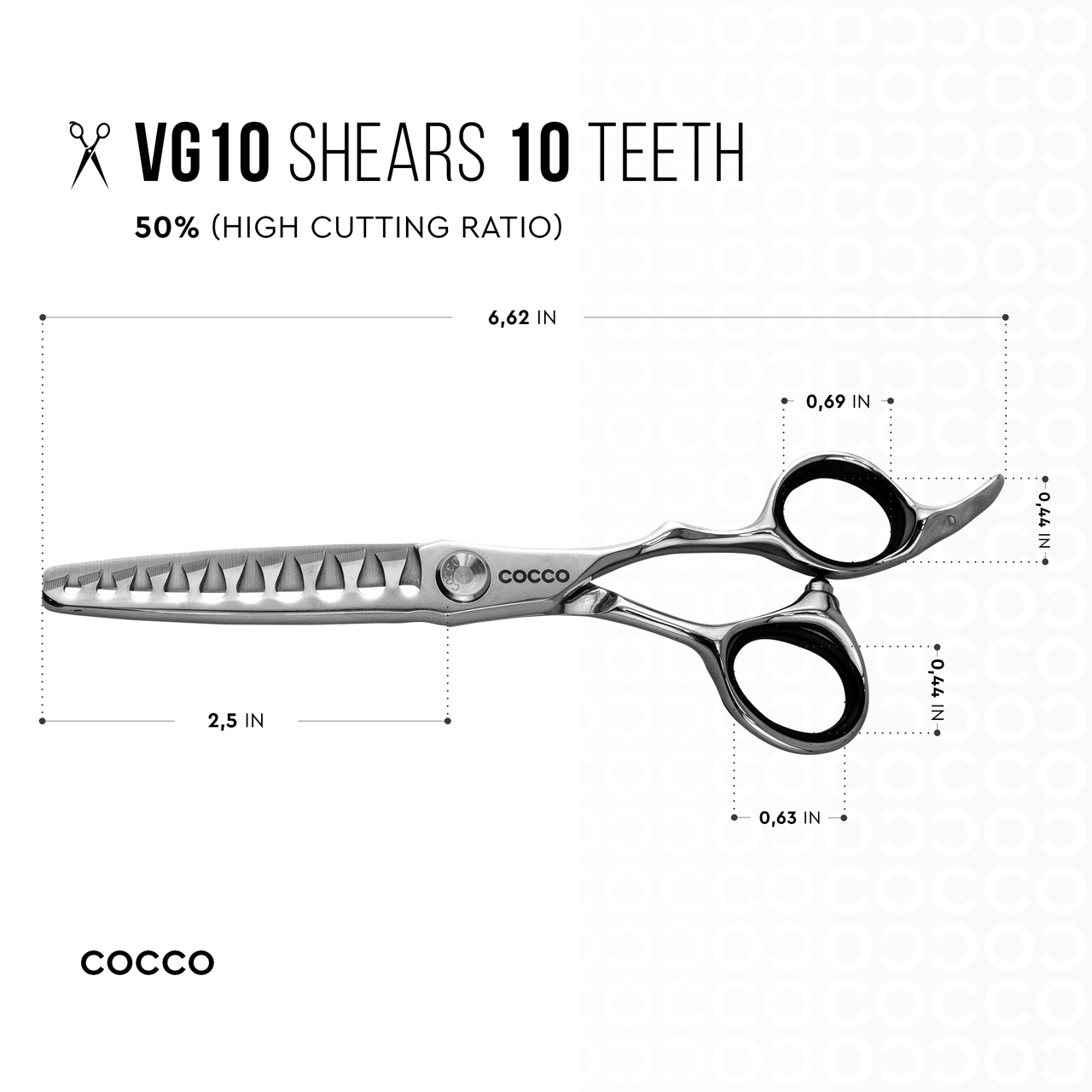 Cocco VG10 Left-Handed Thinning Shears - Kade Hair