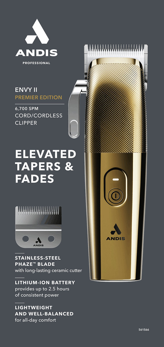 Andis Envy II Clipper Premium Edition Gold - Kade Hair