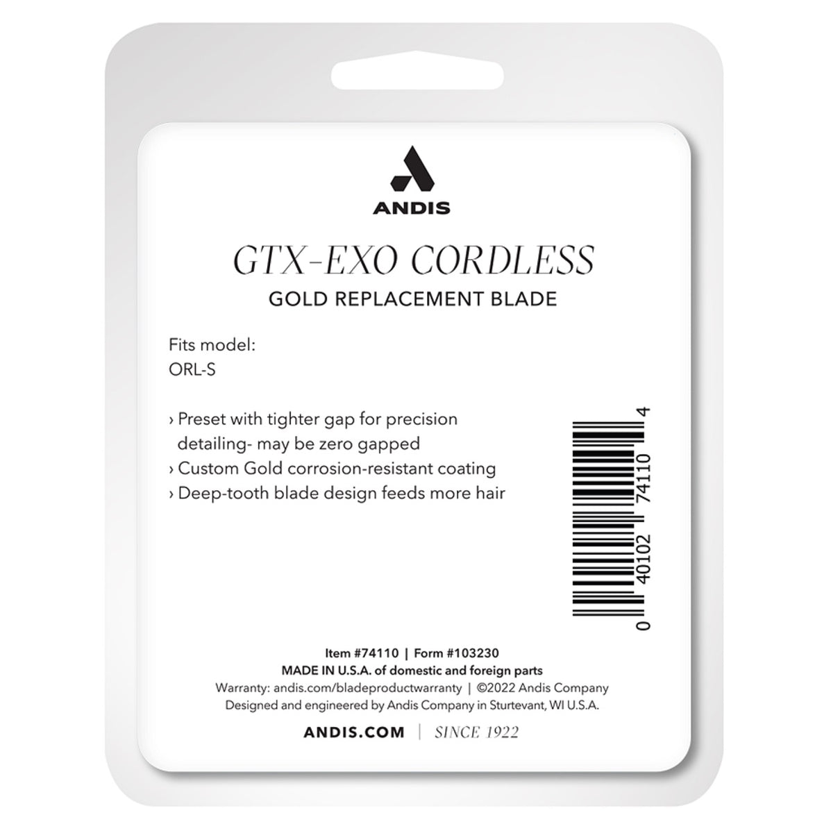 Andis GTX - Z Gold Deep - Tooth Blade (74110) - Kade Hair