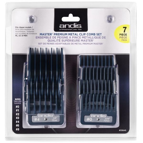 Andis Master Premium Metal Clip 7 - Piece Comb Set - Kade Hair
