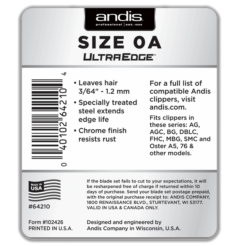 Andis Ultra Edge Blade - Size 0A - Kade Hair