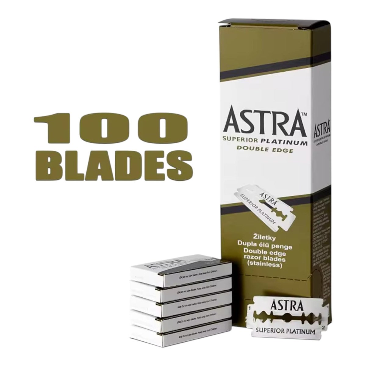 Astra - Superior Platinum Double Edge Razor Blades 20x5pcs - Kade Hair