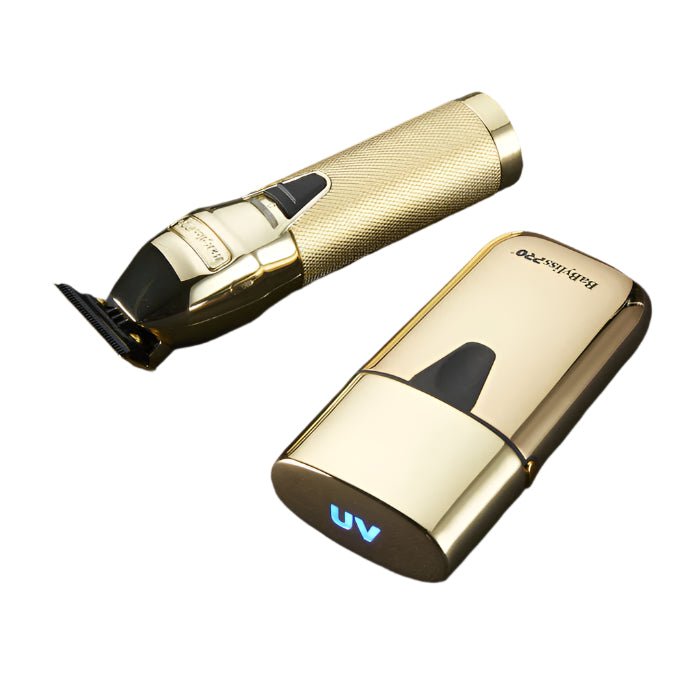 BaByliss PRO Limited Edition Gold FX Trimmer & UV Single - Foil Shaver Set - Kade Hair