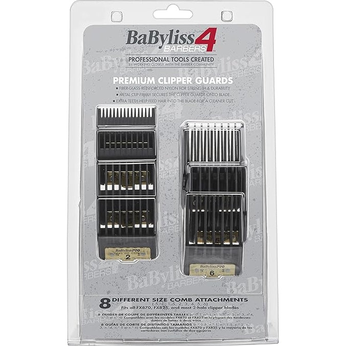 BabylissPRO Barberology Clipper Comb Attachments - 8pc - Kade Hair