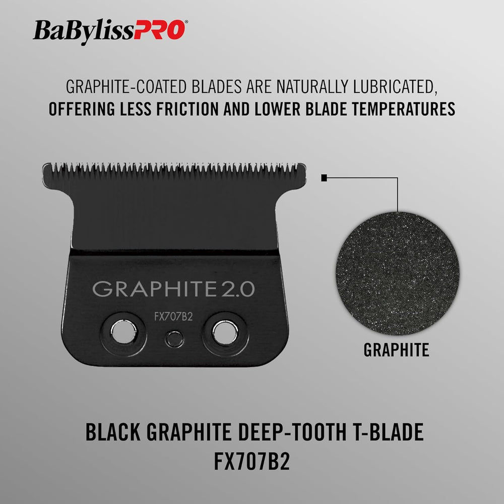 BaBylissPRO Black Graphite 2.0 Trimmer Blade - Deep Tooth (FX707B2) - Kade Hair