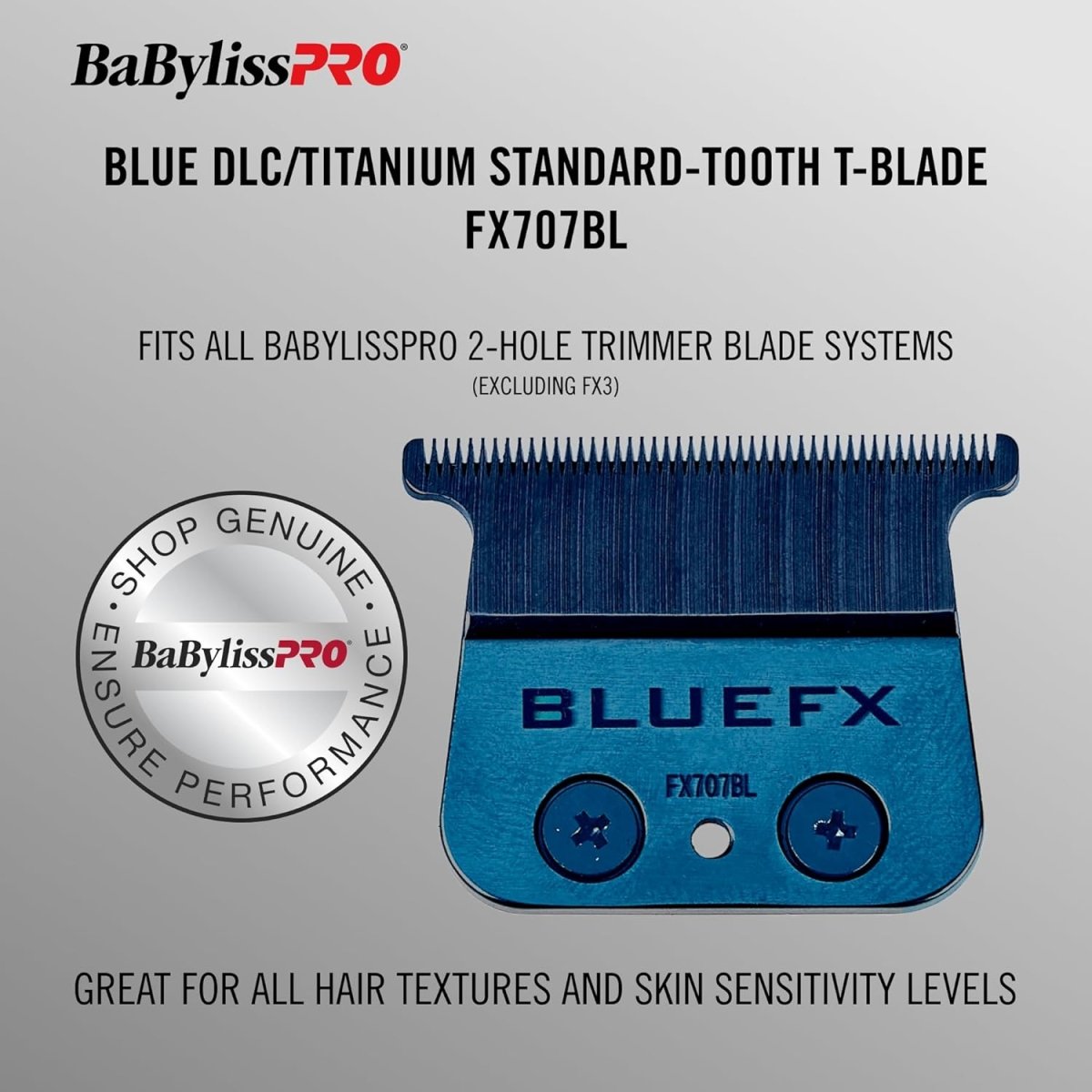 BaBylissPRO Blue Titanium Standard Tooth T - Blade (FX707BL) - Kade Hair