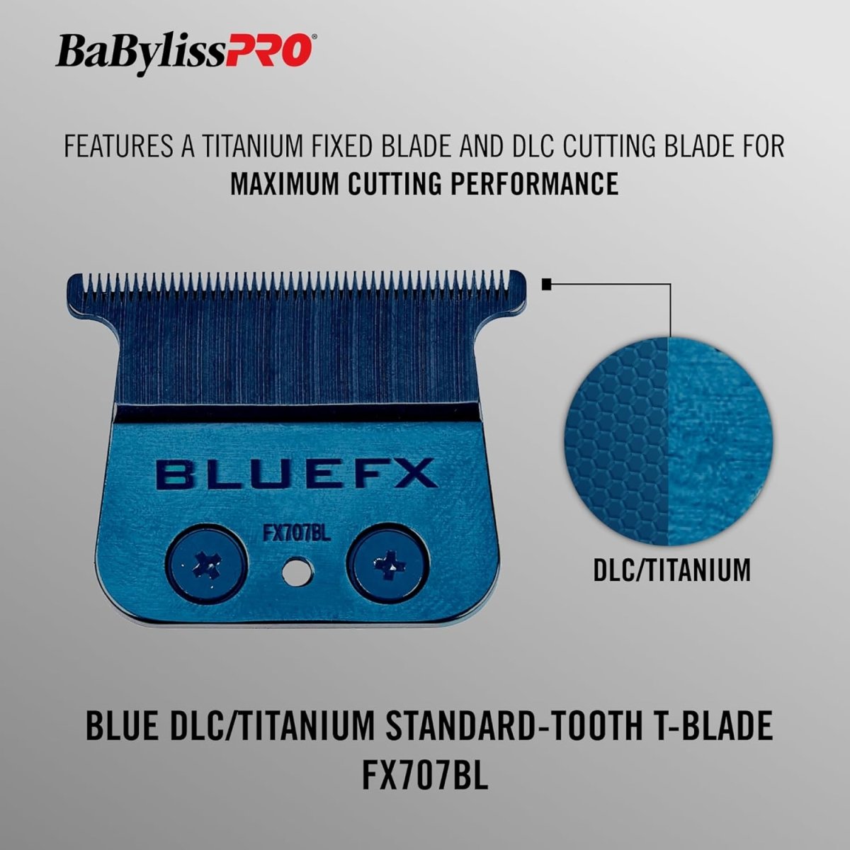 BaBylissPRO Blue Titanium Standard Tooth T - Blade (FX707BL) - Kade Hair