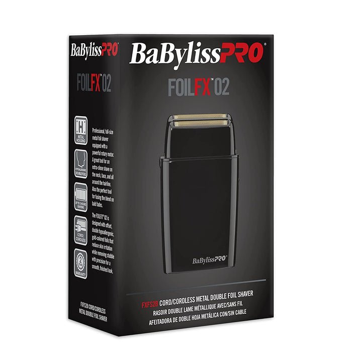 BaBylissPRO FOILFX02 Cordless Black Double Foil Shaver - Kade Hair