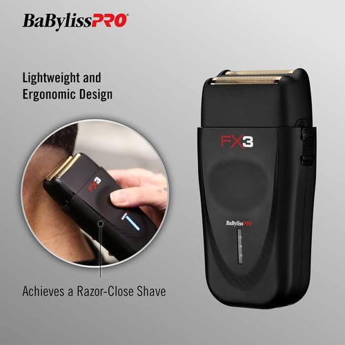 BabylissPRO FX3 Professional High Speed Foil Shaver - Black - Kade Hair