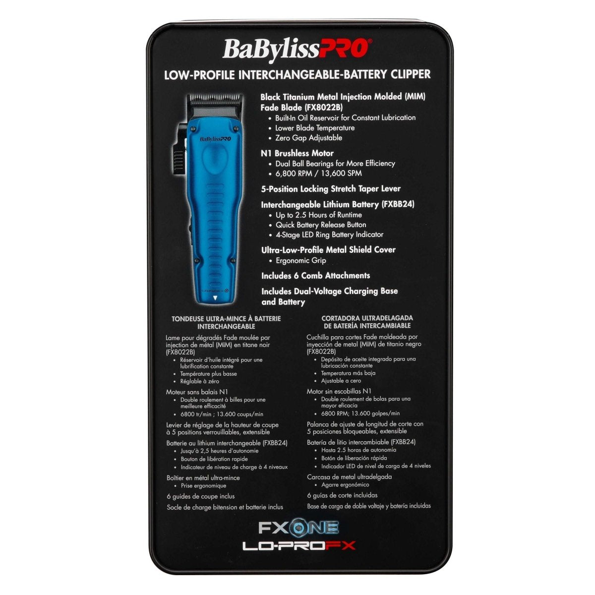 BaBylissPRO FXONE Lo - Pro Limited Edition Black & Blue Clipper - Kade Hair