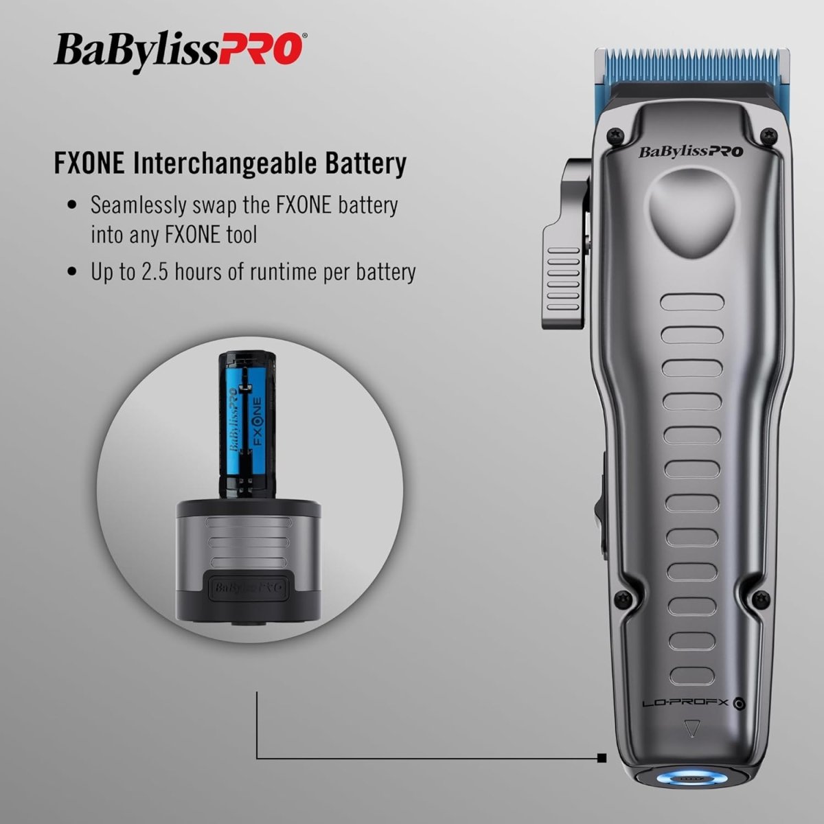 BaBylissPRO FXONE LO - PROFX Cordless Clipper - Kade Hair