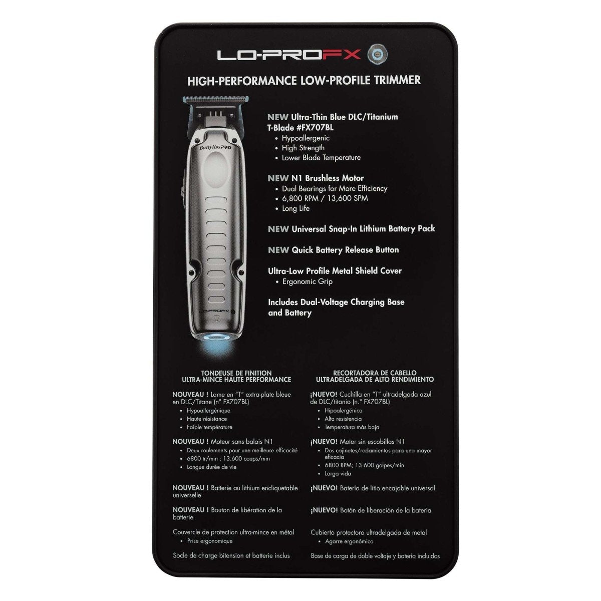 BaBylissPRO FXONE Lo - ProFX Matte Gray High Performance Low Profile Trimmer - Kade Hair