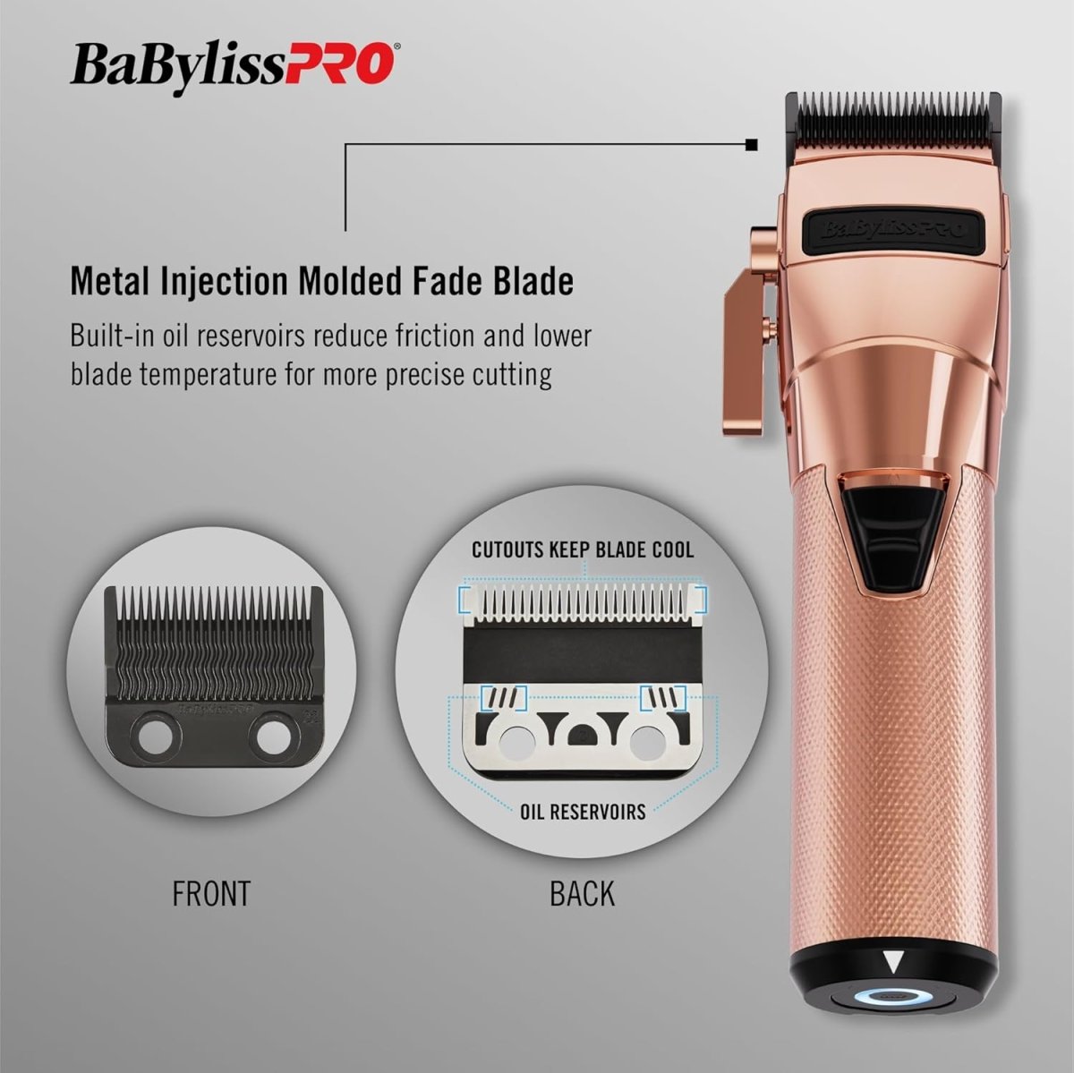 BaBylissPRO FXONE Rose Gold Clipper & Trimmer Bundle - Kade Hair