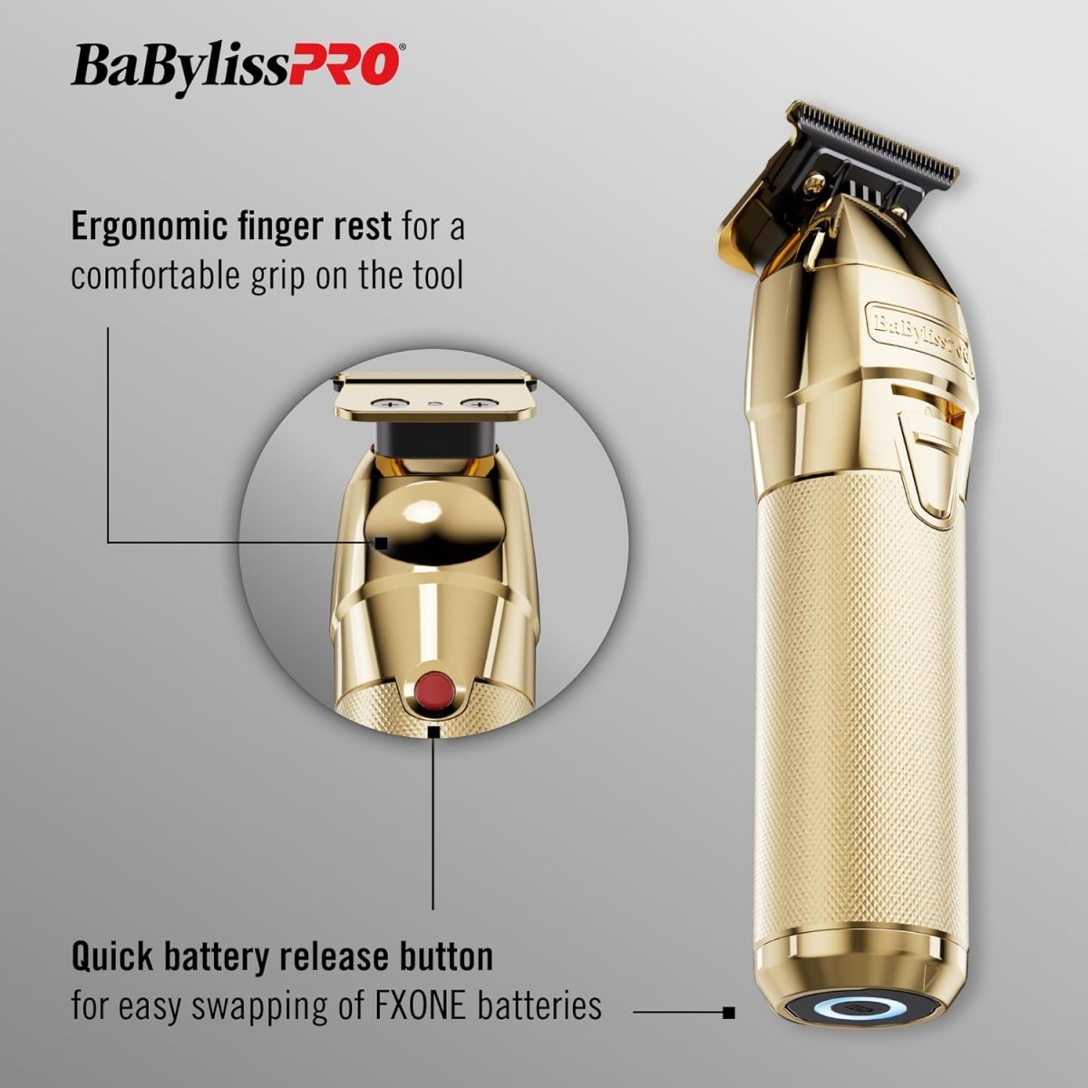 BaBylissPRO FXONE Skeleton Trimmer - Gold - Kade Hair