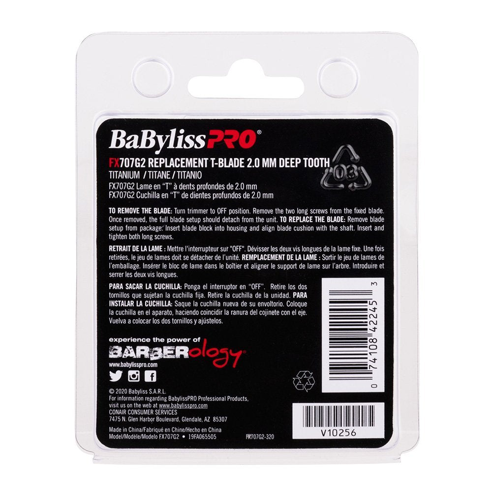 BaBylissPRO Gold T - Blade 2.0mm Deep Tooth FX707G2 - Kade Hair