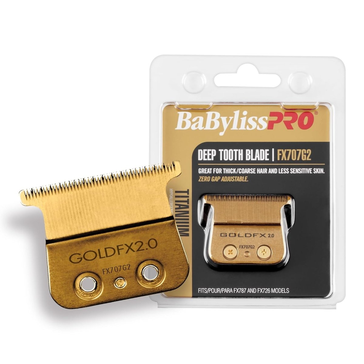 BaBylissPRO GoldFX Titanium Trimmer Blade - Deep Tooth (FX707G2) - Kade Hair