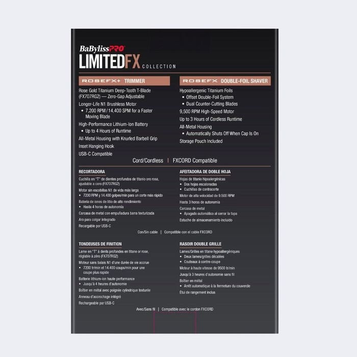 BaBylissPRO Limited Edition Rose Gold Trimmer & Double Foil Shaver Set - Kade Hair