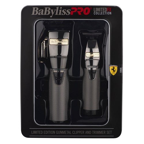 BabylissPRO Limited FX Collection - Clipper & Skeleton Trimmer Duo - Gunmetal - Kade Hair