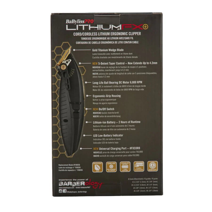 BabylissPRO Lithium FX Cord/Cordless Lithium Ergonomic Clipper - Kade Hair