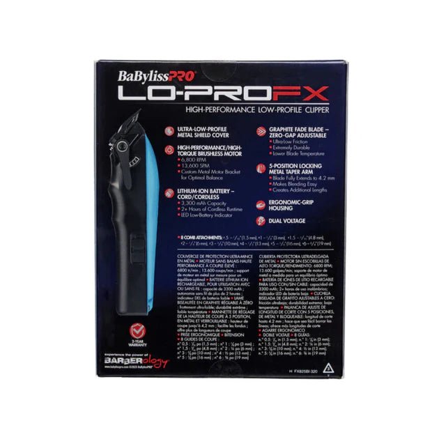 BabylissPRO LO - PRO FX Cordless Clipper - Blue Limited Edition Influencer Collection - Nicole Renae - Kade Hair