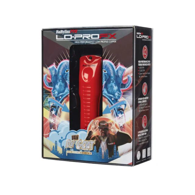 BabylissPRO LO - PRO FX Cordless Clipper - Red Limited Edition Influencer Collection - Van Da Goat - Kade Hair