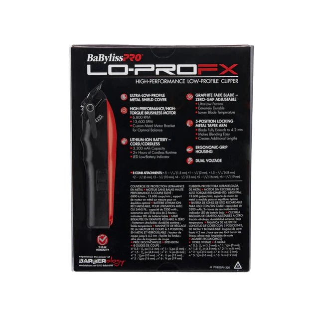 BabylissPRO LO - PRO FX Cordless Clipper - Red Limited Edition Influencer Collection - Van Da Goat - Kade Hair