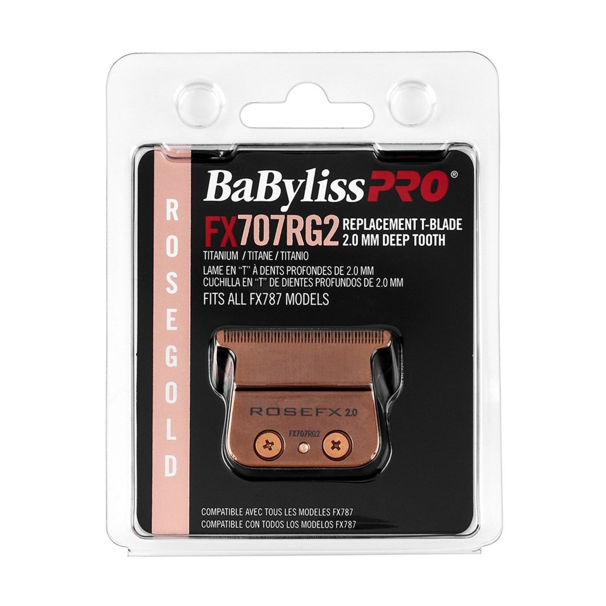BabylissPRO Rose Gold T - Blade 2.0mm Deep Tooth FX707RG2 - Kade Hair