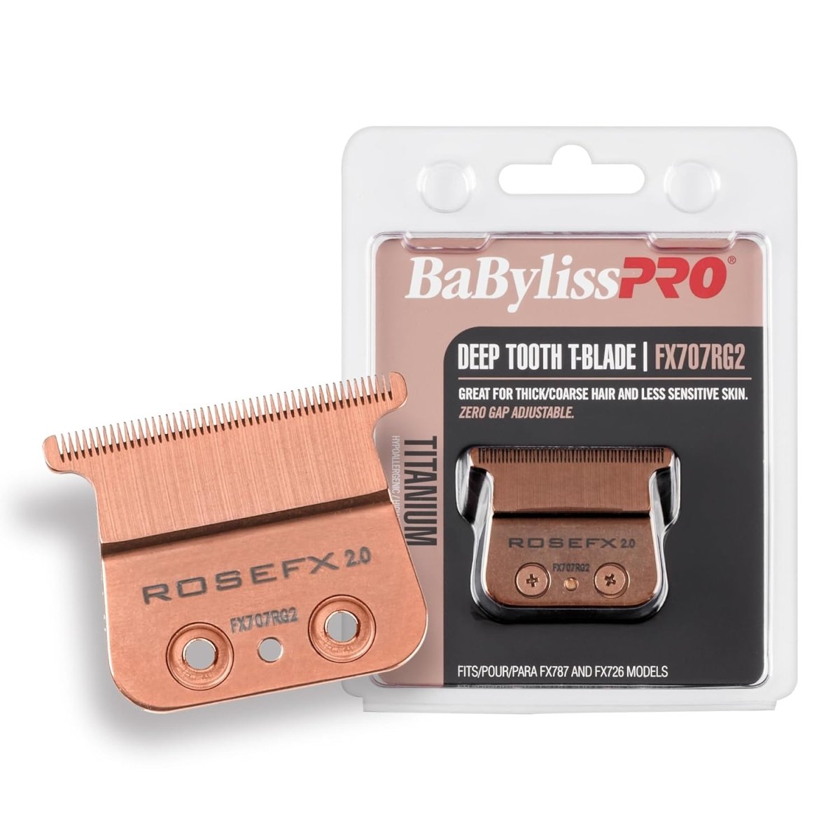 BaBylissPRO RoseFX Titanium Trimmer Blade - Deep Tooth (FX707RG2) - Kade Hair