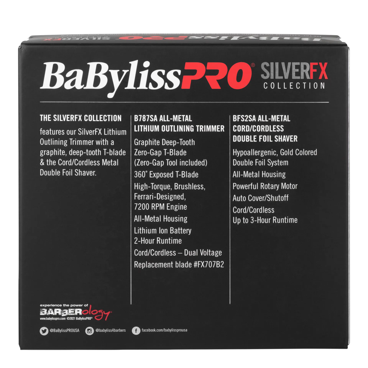 BabylissPRO Silver FX Outliner Trimmer & Foil Shaver Duo - Kade Hair