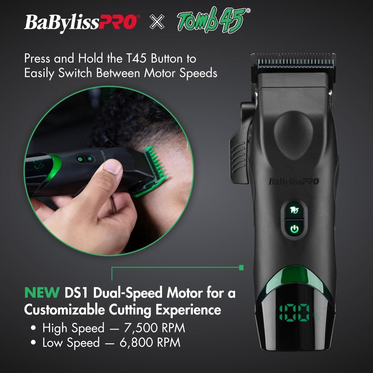 BaBylissPRO x Tomb45 Wireless Charging Clipper - Kade Hair