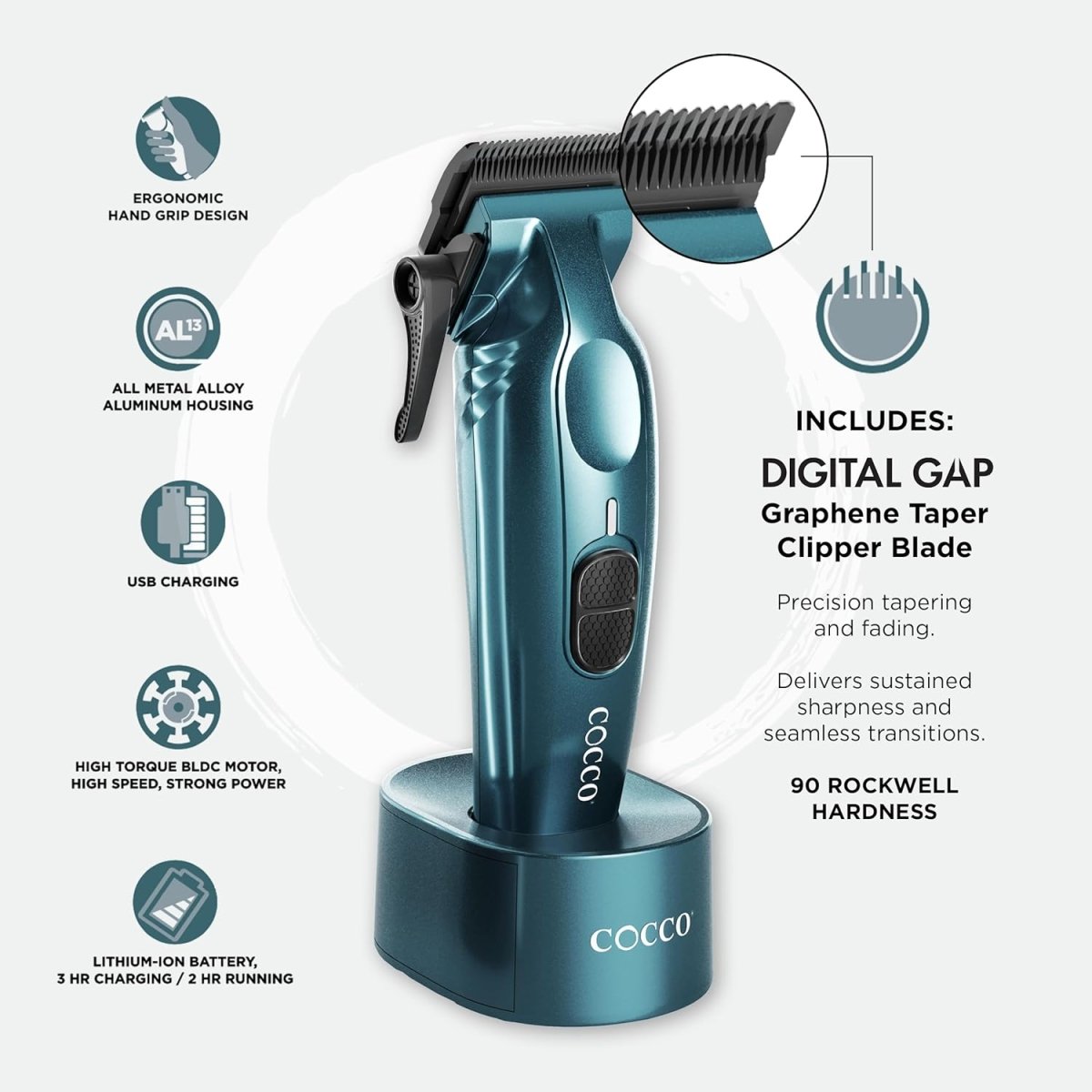 Cocco Hyper Veloce Pro Cordless Clipper - Kade Hair