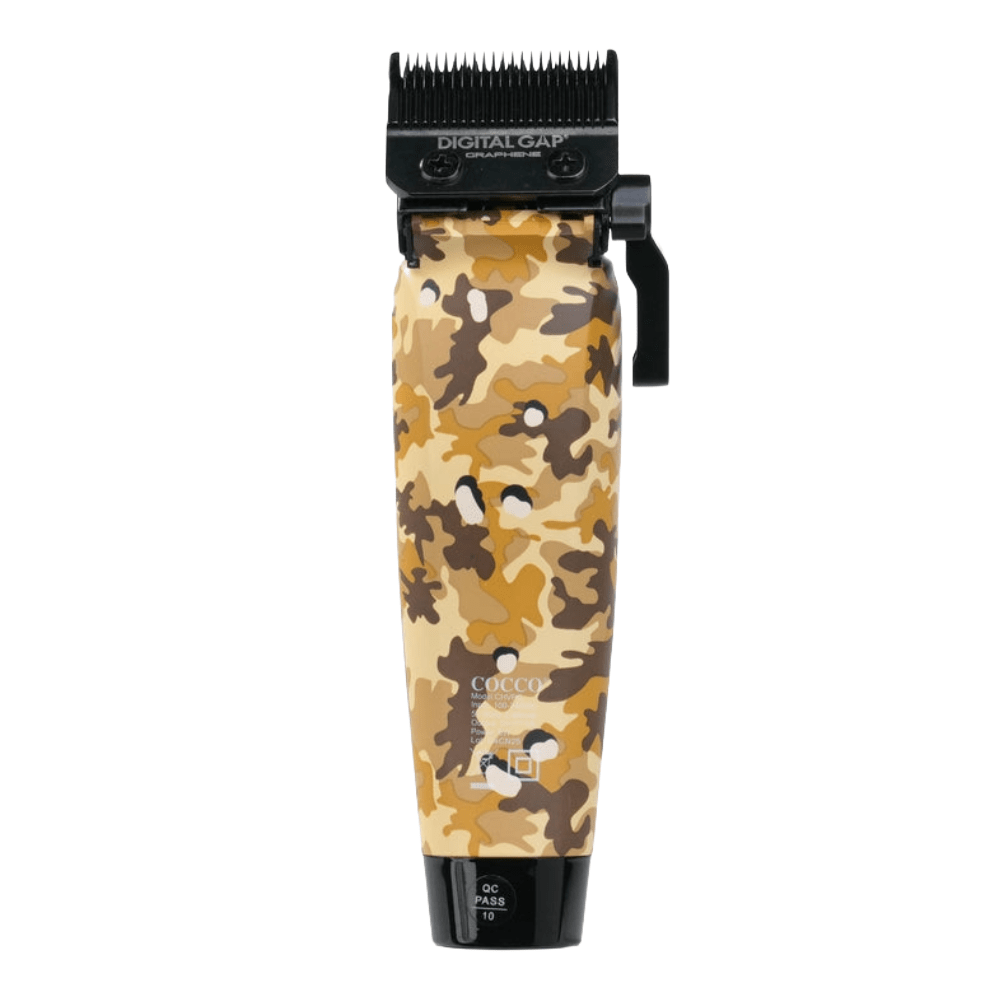 Cocco Hyper Veloce Pro Cordless Clipper w/ Digital Gap Ambassador Graphene Taper Blade + Charging Stand - Limited Edition Camo (CHVPC - CAMO) - Kade Hair