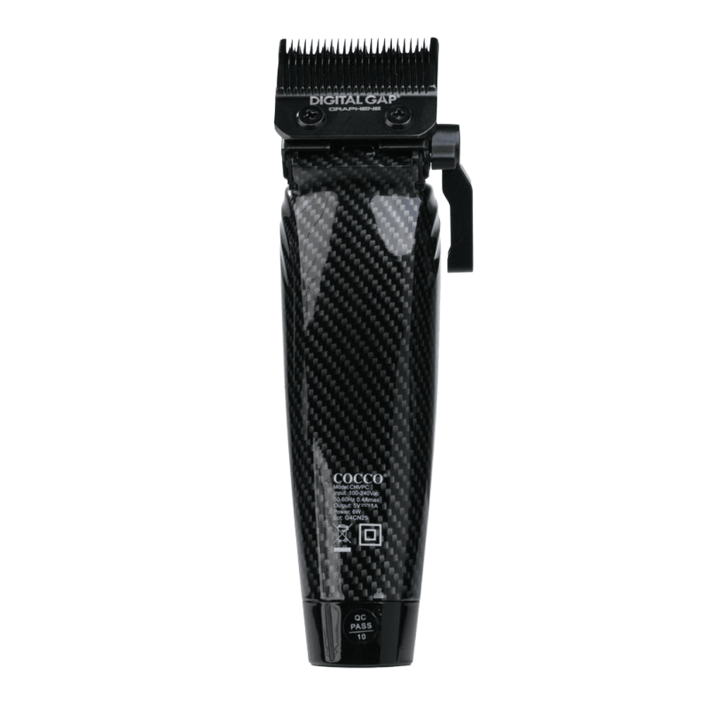 Cocco Hyper Veloce Pro Cordless Clipper w/ Digital Gap Ambassador Graphene Taper Blade + Charging Stand - Limited Edition Carbon Fiber - Kade Hair