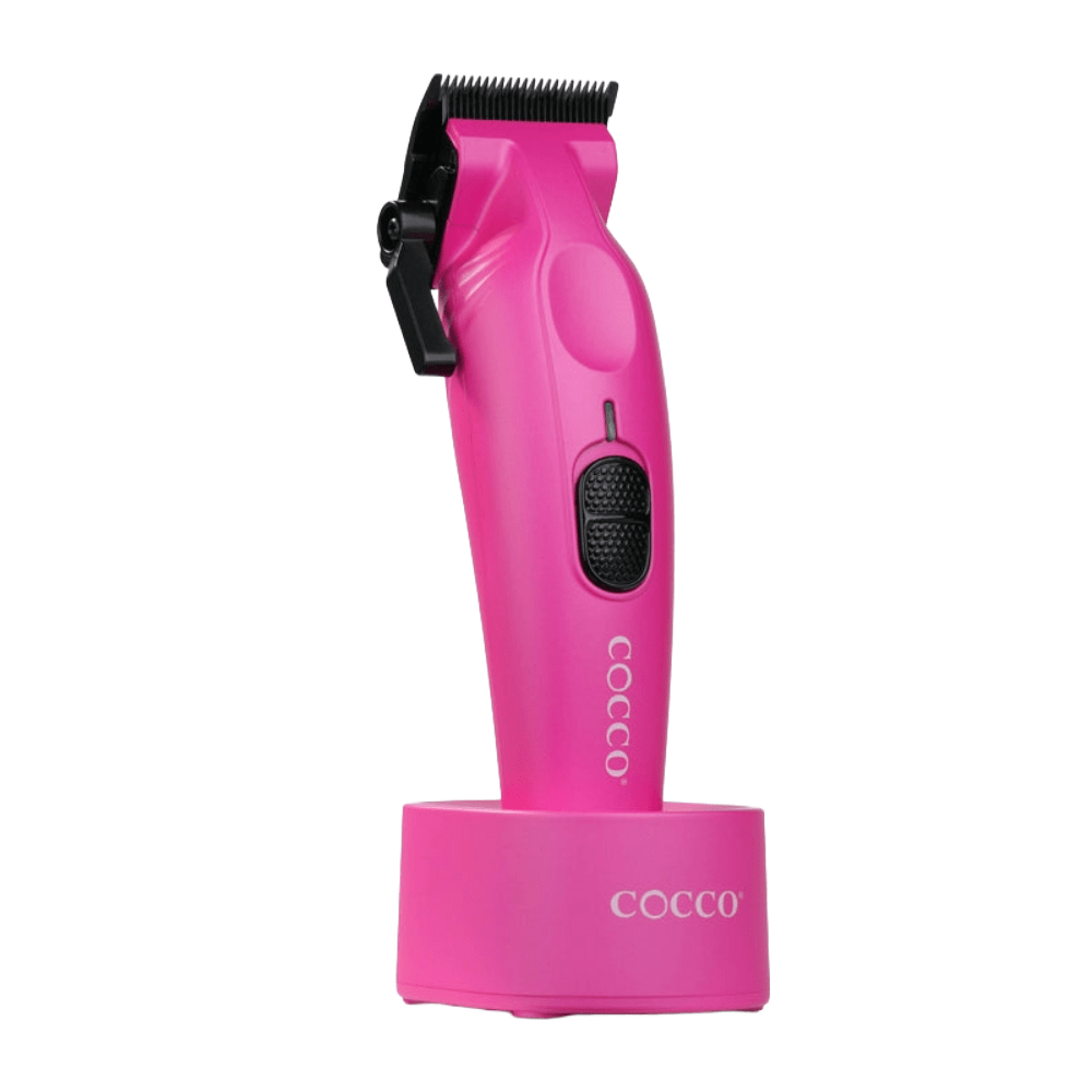 Cocco Hyper Veloce Pro Cordless Clipper w/ Digital Gap Ambassador Graphene Taper Blade + Charging Stand - Limited Edition Pink (CHVPC - PINK) - Kade Hair