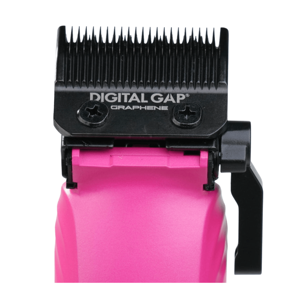 Cocco Hyper Veloce Pro Cordless Clipper w/ Digital Gap Ambassador Graphene Taper Blade + Charging Stand - Limited Edition Pink (CHVPC - PINK) - Kade Hair
