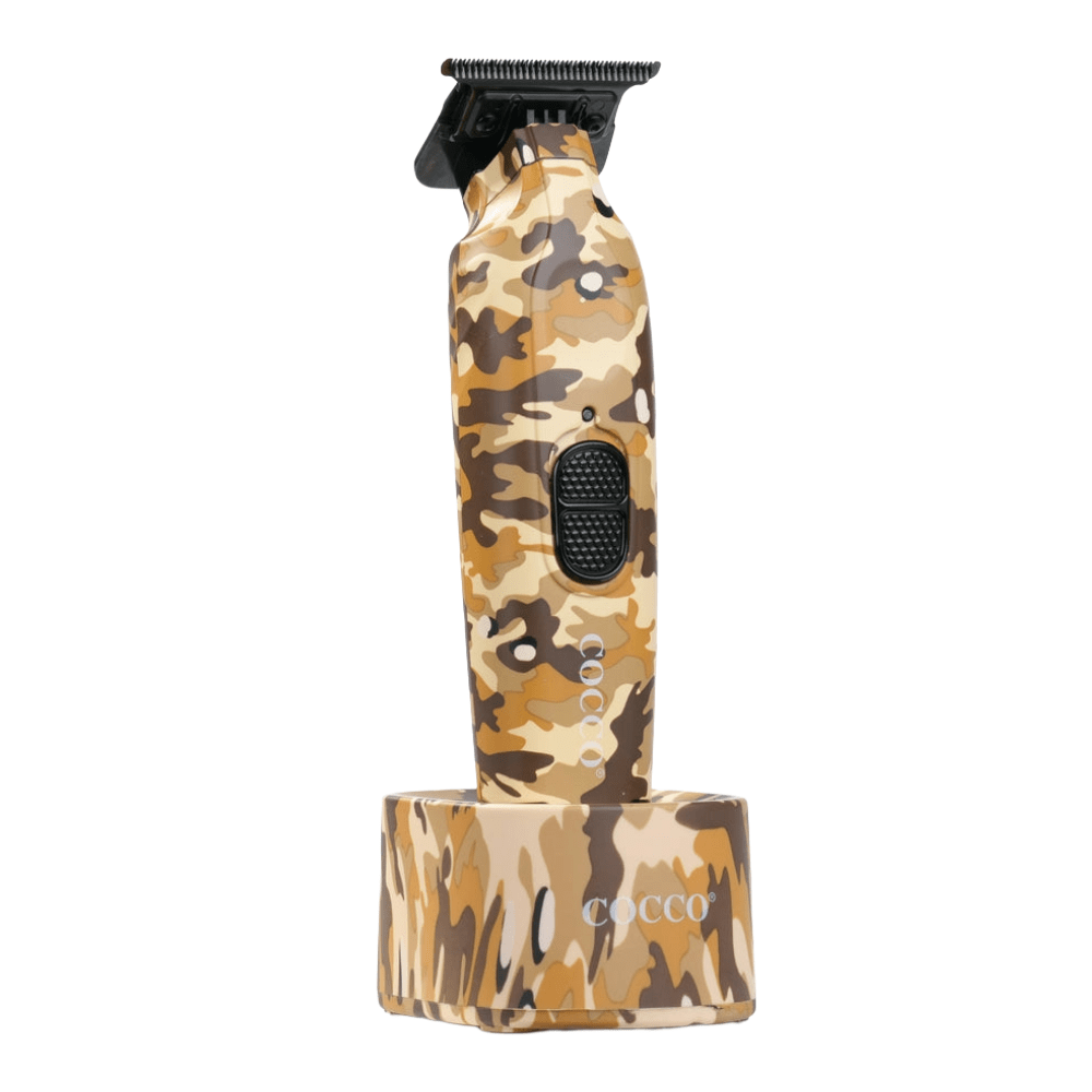 Cocco Hyper Veloce Pro Cordless Trimmer w/ Digital Gap Ambassador Graphene Blade + Charging Stand - Limited Edition Camo (CHVPT - CAMO) - Kade Hair