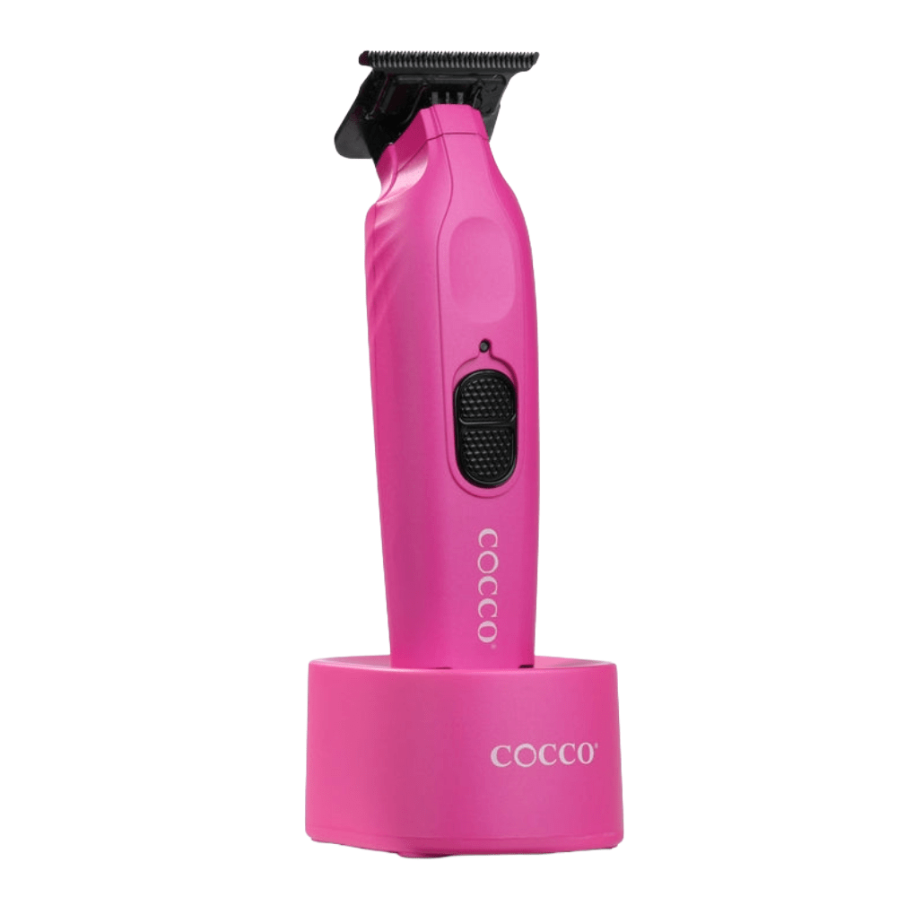 Cocco Hyper Veloce Pro Cordless Trimmer w/ Digital Gap Ambassador Graphene Blade + Charging Stand - Limited Edition Pink (CHVPT - PINK) - Kade Hair