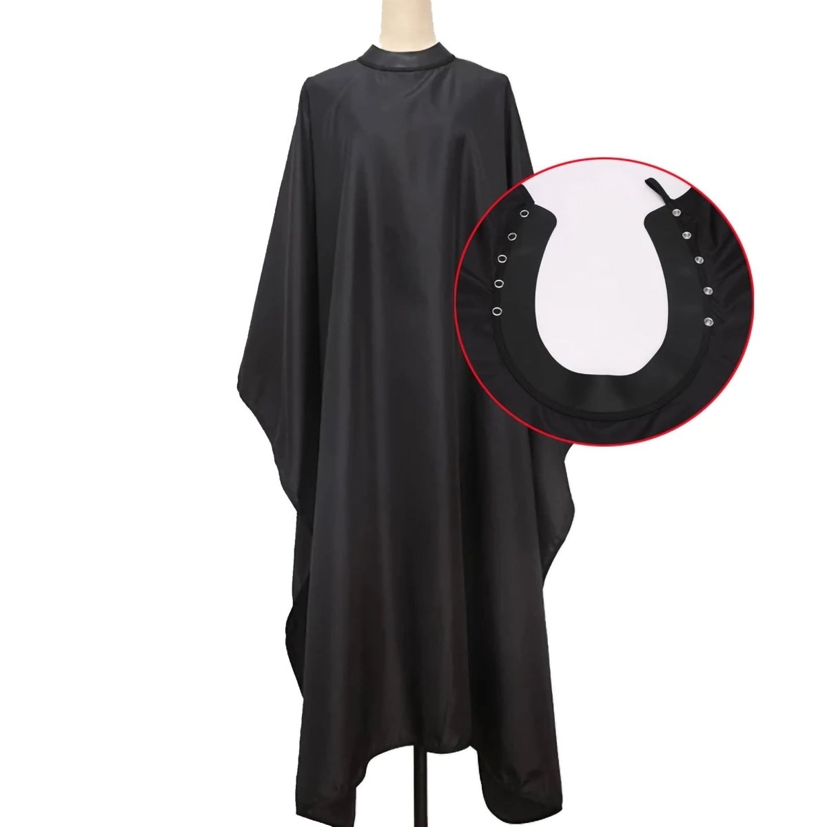 Eson - Barber Hairdressing Hair Cutting Capes & Gowns With Silicone Neckline Black - Kade Hair