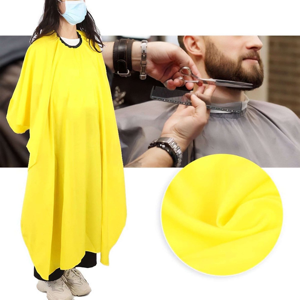Eson - Barber Hairdressing Hair Cutting Capes & Gowns Yellow - Kade Hair