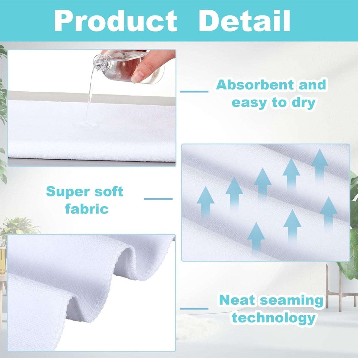 Eson - Classic Hair Salon Towel White 50x80cm 12pcs - Kade Hair