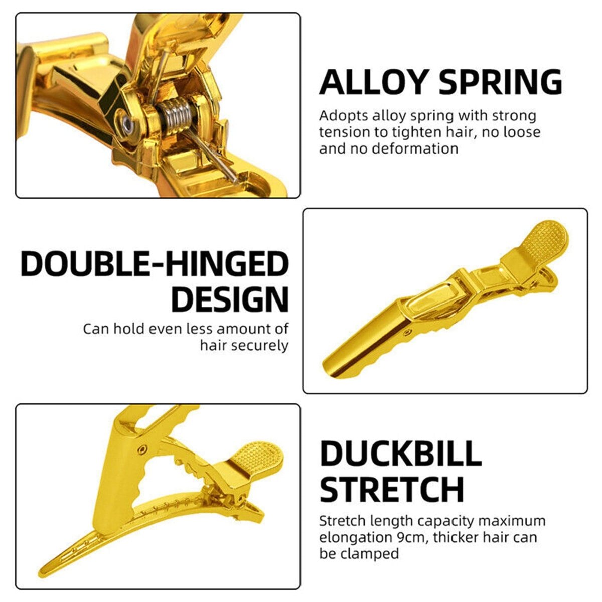 Eson - Crocodile Hair Clip 6pcs - Kade Hair