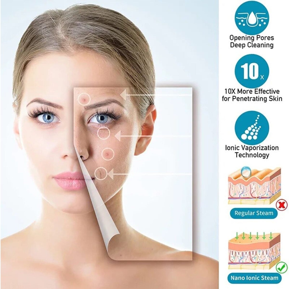 Eson - Facial Steamer 800W Hot and Cold Spray Machine - Kade Hair