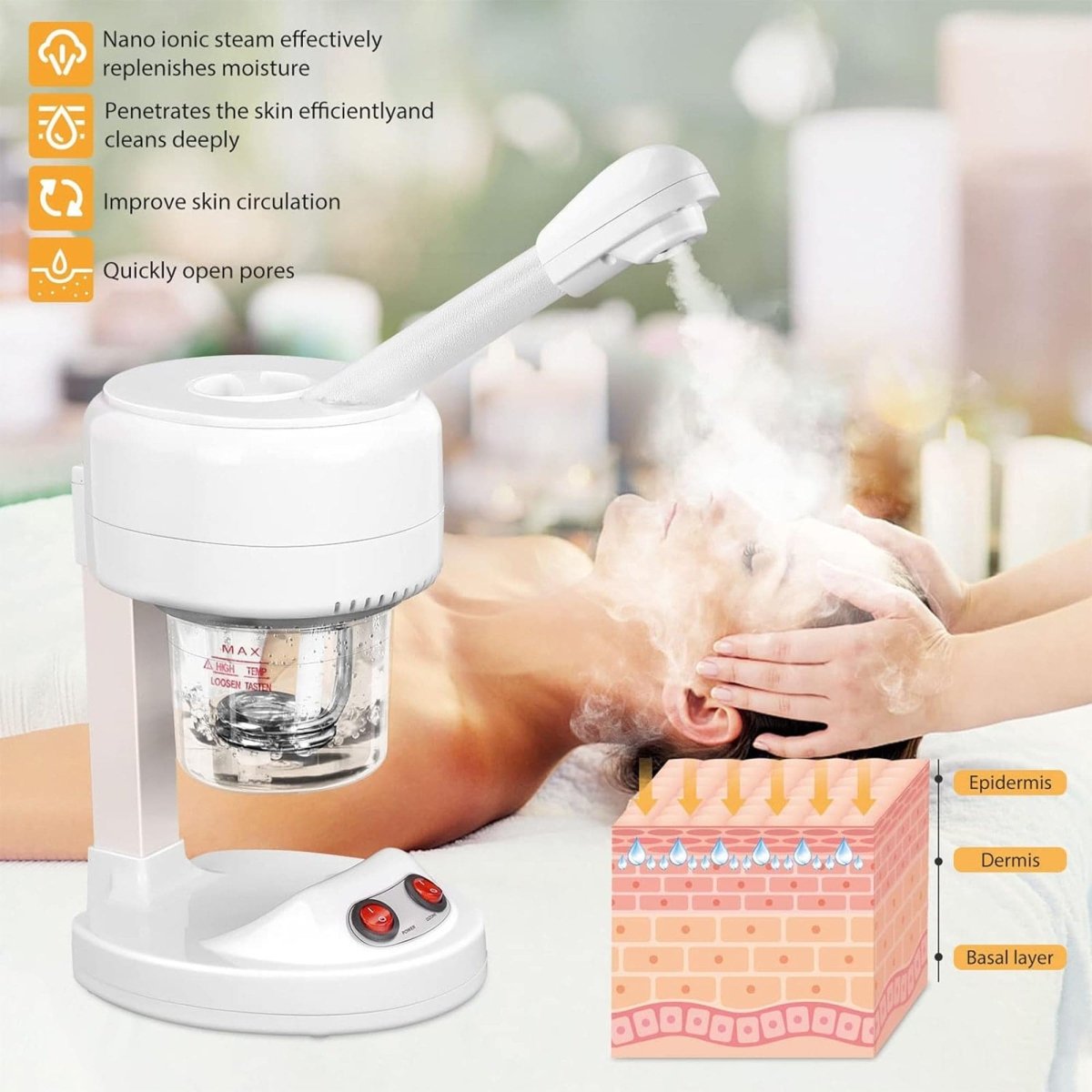 Eson - Facial Steamer Portable Face Mist Sprayer - Kade Hair