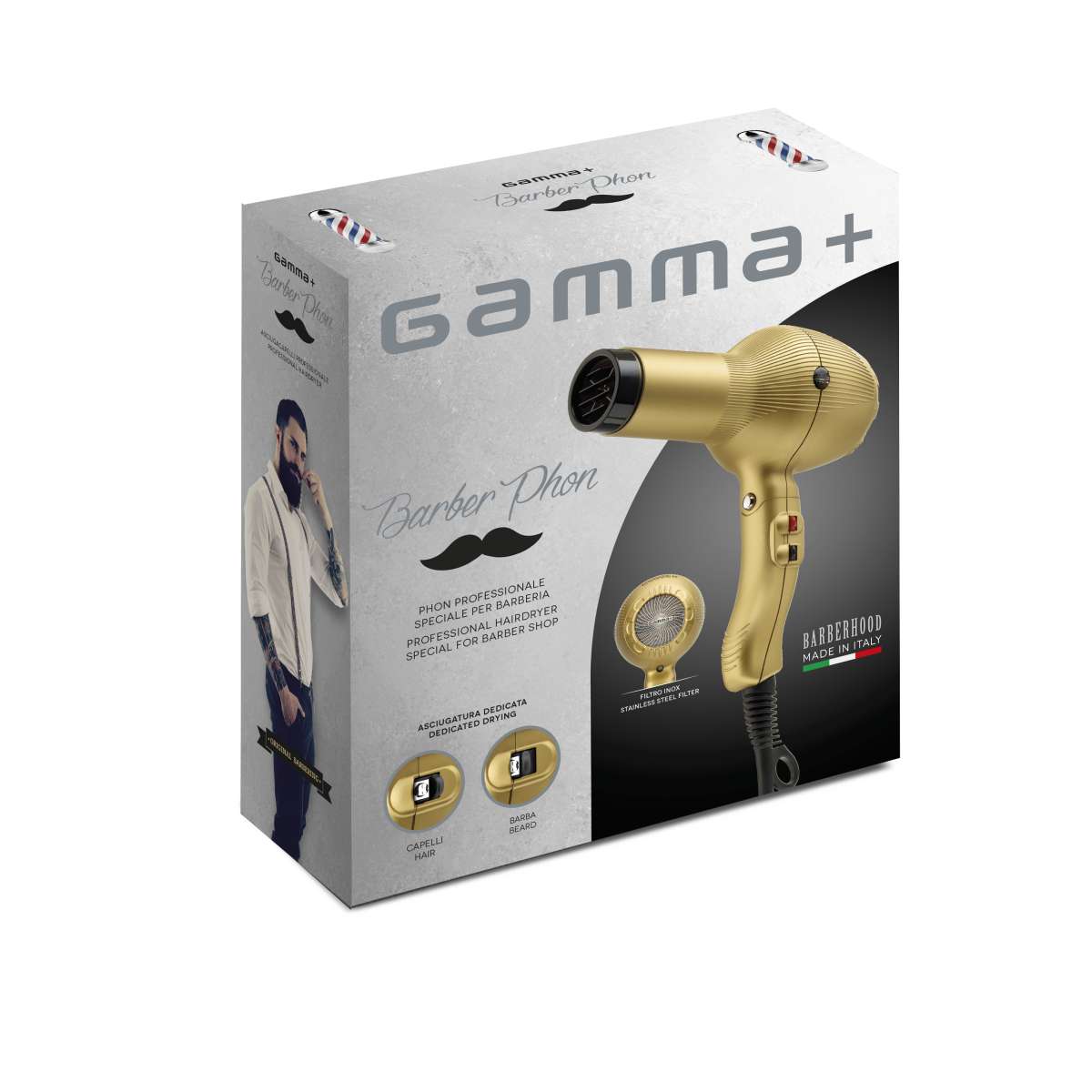 Gamma+ Absolute Power Barber Hairdryer - Available in 3 colours - Kade Hair