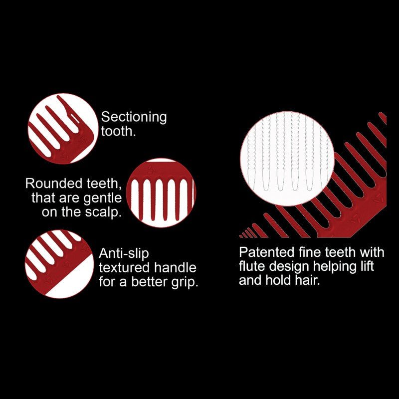 Head Jog U42 Large Cutting Comb - Red - Kade Hair