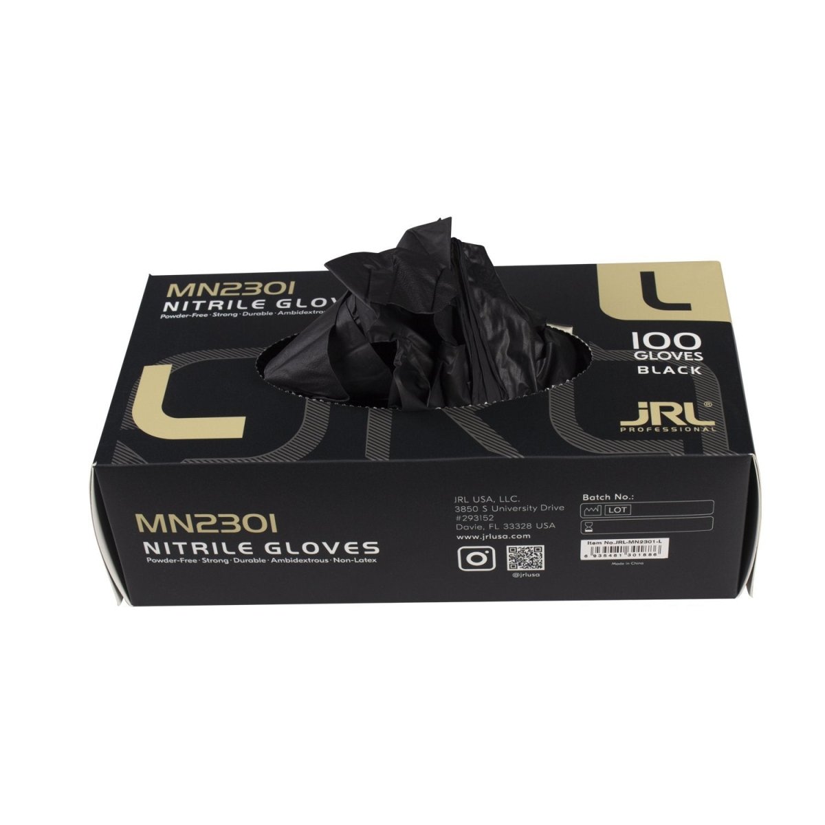 JRL Nitrile Gloves - Black (100ct) - Kade Hair