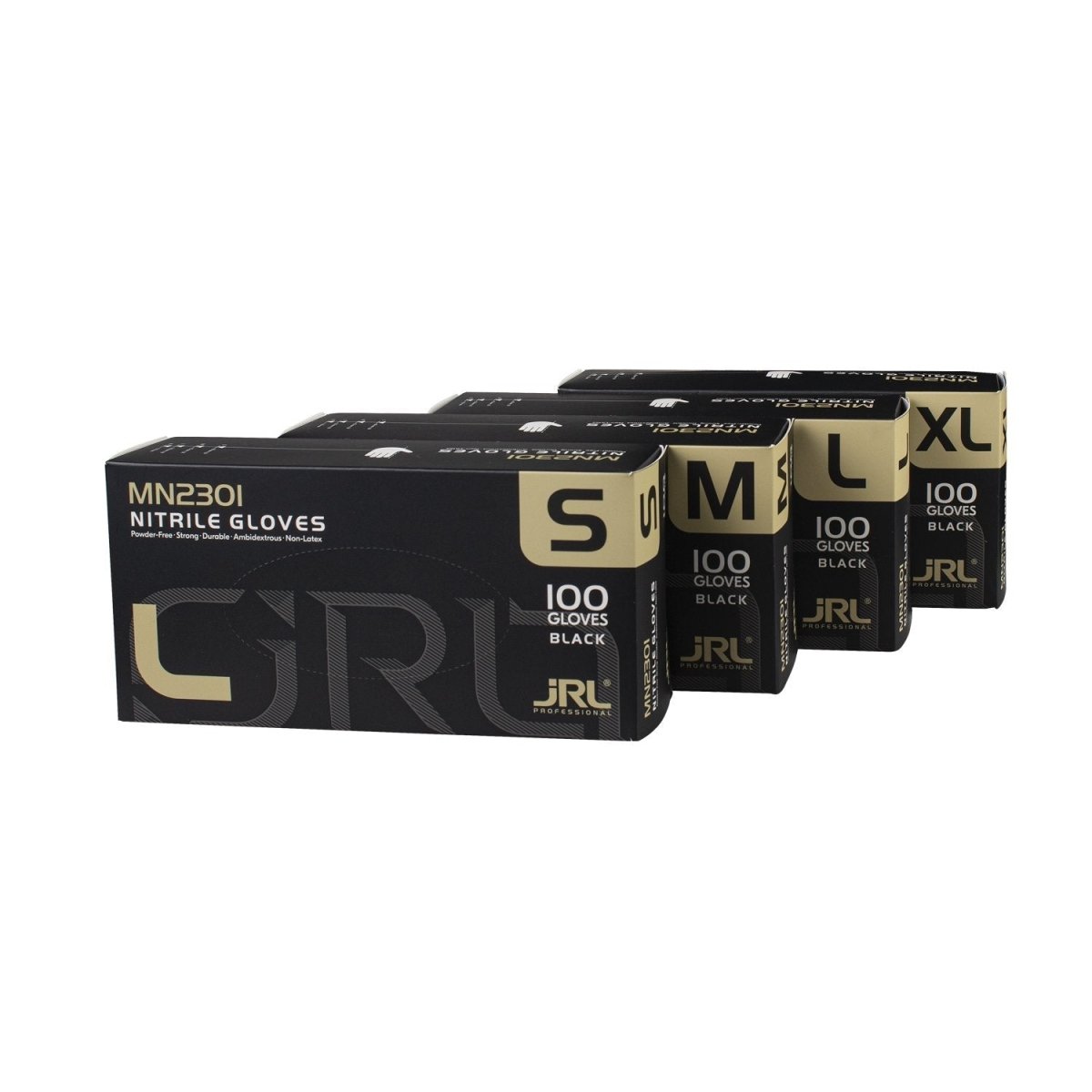 JRL Nitrile Gloves - Black (100ct) - Kade Hair