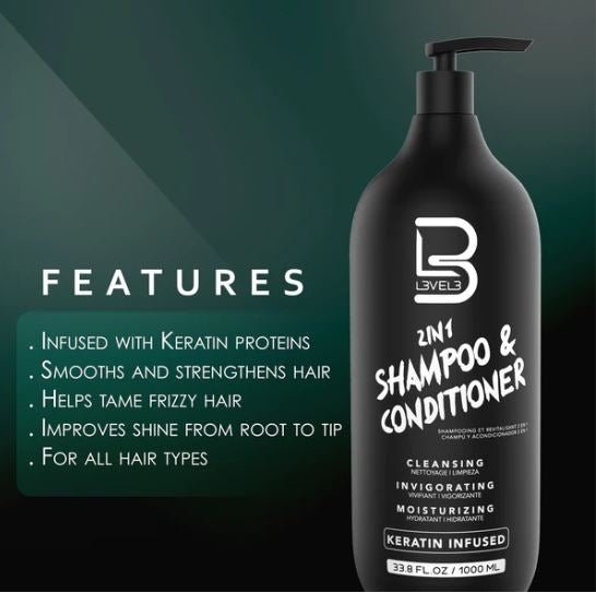L3VEL3 2 - In - 1 Shampoo & Conditioner (1000ml/33.8oz) - Kade Hair