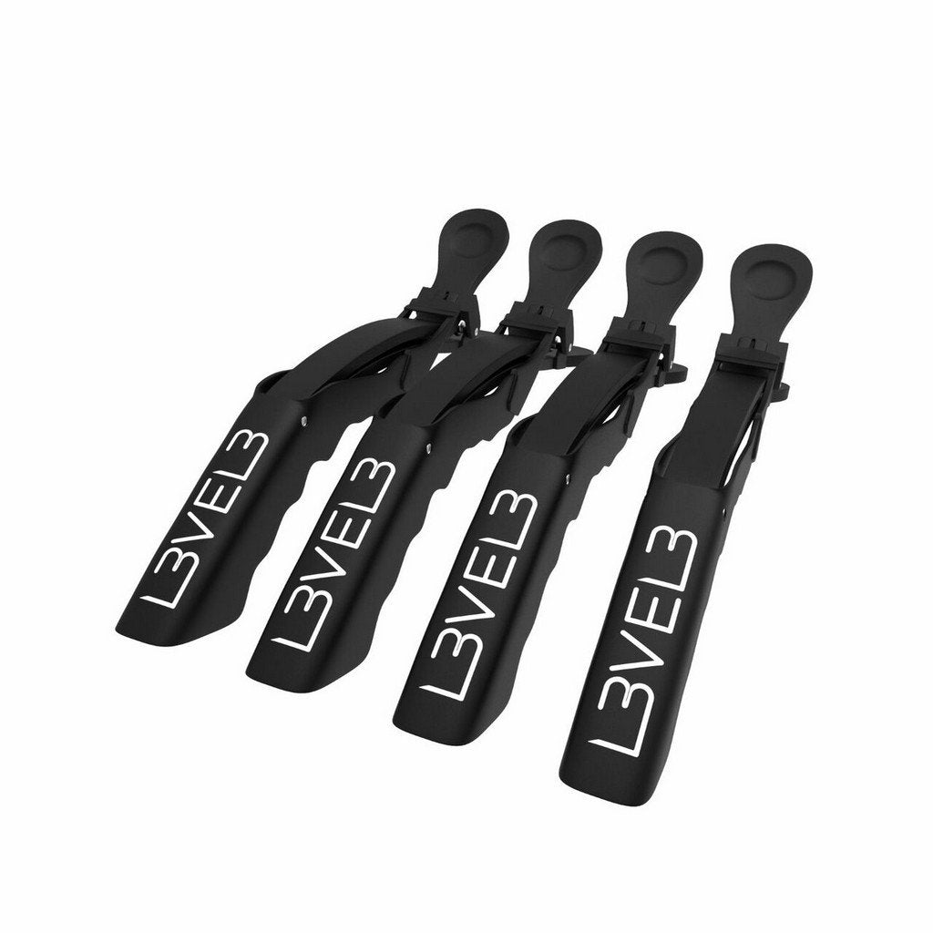 L3VEL3 Croc Hair Clips 4pk - Black - Kade Hair